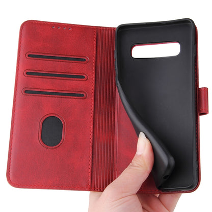 For Samsung Galaxy S10+ Calf Texture Buckle Horizontal Flip Leather Case with Holder & Card Slots & Wallet(Red) by buy2fix