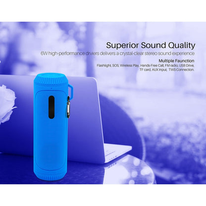 NewRixing NR-4016A TWS Outdoor Splashproof Bluetooth Speaker with Carabiner Handle & SOS Flashlight(Black) - Desktop Speaker by NewRixing | Online Shopping UK | buy2fix
