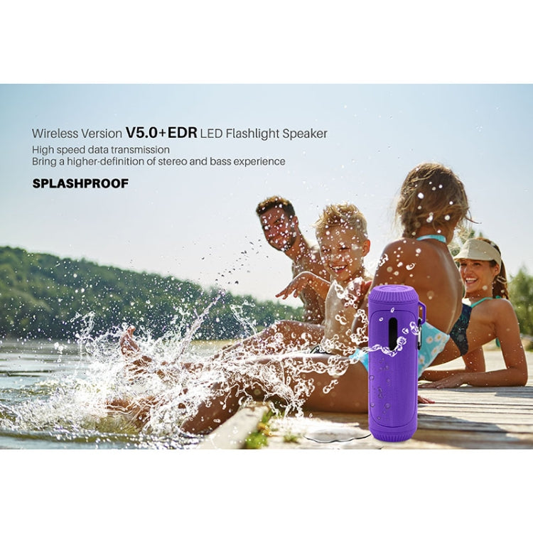 NewRixing NR-4016A TWS Outdoor Splashproof Bluetooth Speaker with Carabiner Handle & SOS Flashlight(Black) - Desktop Speaker by NewRixing | Online Shopping UK | buy2fix