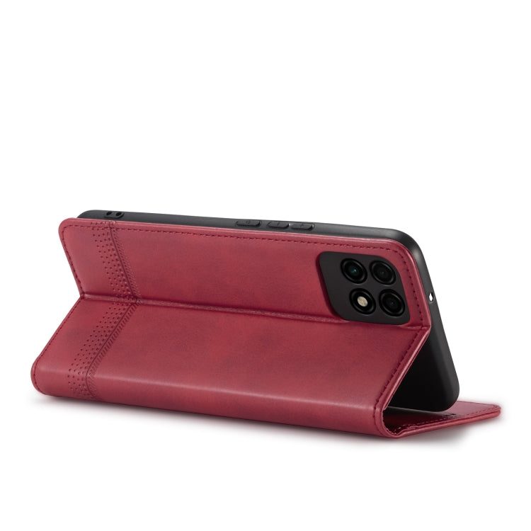For Huawei Maimang 10 SE AZNS Magnetic Calf Texture Horizontal Flip Leather Case with Card Slots & Holder & Wallet(Red) - Huawei Cases by AZNS | Online Shopping UK | buy2fix