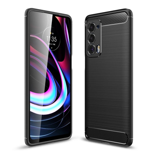 For Motorola Moto Edge 2021 Brushed Texture Carbon Fiber TPU Case(Black) by buy2fix