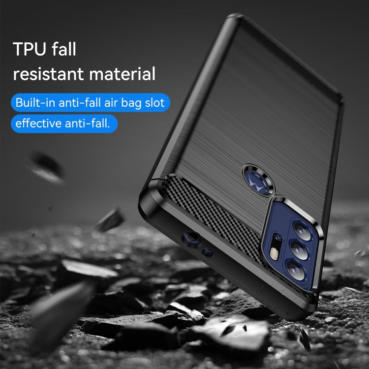 For Motorola Moto G60S Brushed Texture Carbon Fiber TPU Case(Black) by buy2fix