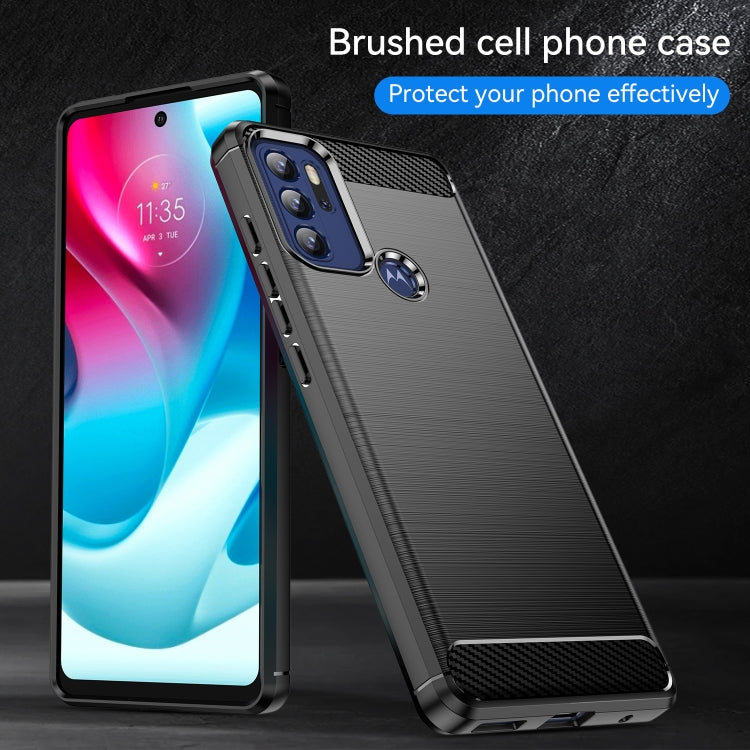 For Motorola Moto G60S Brushed Texture Carbon Fiber TPU Case(Black) by buy2fix