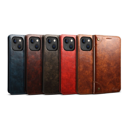 For iPhone 13 mini Baroque Simple Horizontal Flip Leather Case with Holder & Card Slots & Wallet (Dark Brown) - iPhone 13 mini Cases by buy2fix | Online Shopping UK | buy2fix
