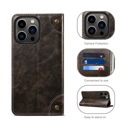 For iPhone 13 Pro Baroque Simple Horizontal Flip Leather Case with Holder & Card Slots & Wallet (Black) - iPhone 13 Pro Cases by buy2fix | Online Shopping UK | buy2fix