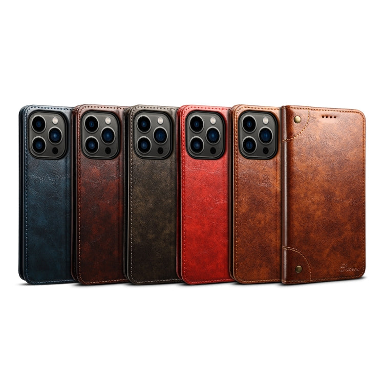 For iPhone 13 Pro Baroque Simple Horizontal Flip Leather Case with Holder & Card Slots & Wallet (Dark Brown) - iPhone 13 Pro Cases by buy2fix | Online Shopping UK | buy2fix