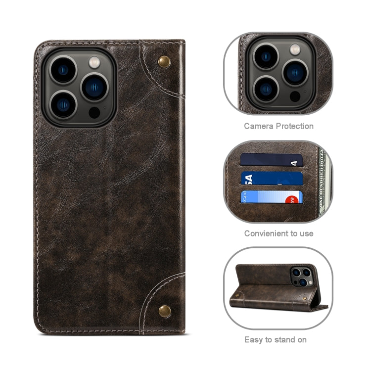For iPhone 13 Pro Max Baroque Simple Horizontal Flip Leather Case with Holder & Card Slots & Wallet (Black) - iPhone 13 Pro Max Cases by buy2fix | Online Shopping UK | buy2fix