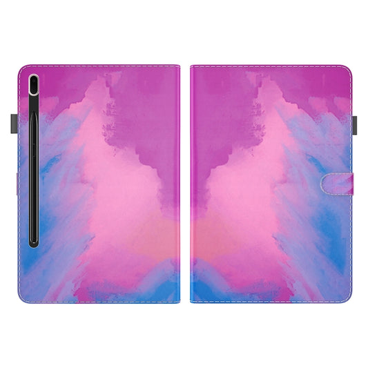 For Samsung Galaxy Tab S7 FE 12.4 inch 2021 T730 / T736 Voltage Watercolor Pattern Skin Feel Magnetic Horizontal Flip PU Leather Case with Holder & Card Slots & Photo Frame(Purple Red) - Galaxy Tab S7 FE by buy2fix | Online Shopping UK | buy2fix