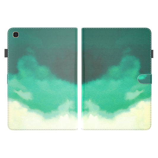 For Samsung Galaxy Tab A 10.1 2019 T515 / T510 Voltage Watercolor Pattern Skin Feel Magnetic Horizontal Flip PU Leather Case with Holder & Card Slots & Photo Frame(Cyan Green) - Tab A 10.1 (2019) T510 / T515 by buy2fix | Online Shopping UK | buy2fix