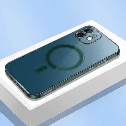 For iPhone 12 Classic Electroplating Shockproof Magsafe Case(Sea Blue) by buy2fix