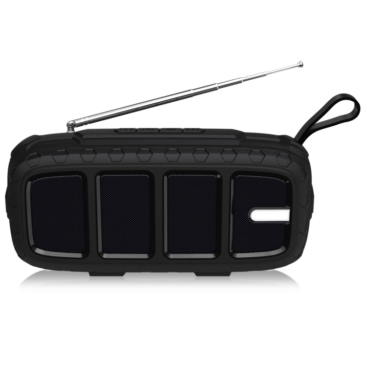 NewRixing NR-5018FM Outdoor Portable Bluetooth Speaker with Antenna, Support Hands-free Call / TF Card / FM / U Disk(Black) - Desktop Speaker by NewRixing | Online Shopping UK | buy2fix