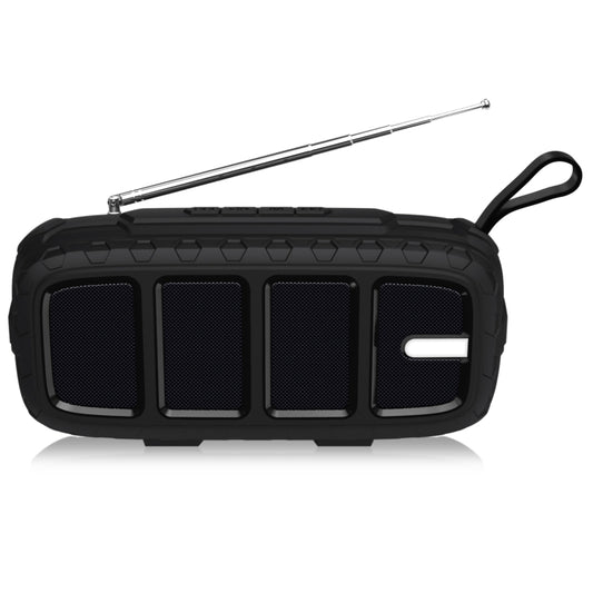 NewRixing NR-5018FM Outdoor Portable Bluetooth Speaker with Antenna, Support Hands-free Call / TF Card / FM / U Disk(Black) - Desktop Speaker by NewRixing | Online Shopping UK | buy2fix