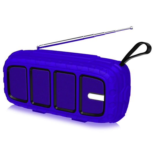 NewRixing NR-5018FM Outdoor Portable Bluetooth Speaker with Antenna, Support Hands-free Call / TF Card / FM / U Disk(Blue+Black) - Desktop Speaker by NewRixing | Online Shopping UK | buy2fix