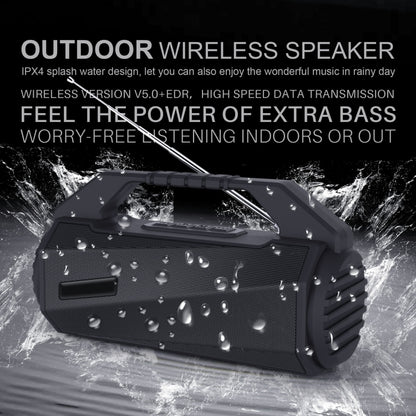 NewRixing NR-4025FM Outdoor Splash-proof Water Portable Bluetooth Speaker, Support Hands-free Call / TF Card / FM / U Disk(Black) - Desktop Speaker by NewRixing | Online Shopping UK | buy2fix