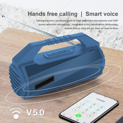 NewRixing NR-4025FM Outdoor Splash-proof Water Portable Bluetooth Speaker, Support Hands-free Call / TF Card / FM / U Disk(Grey) - Desktop Speaker by NewRixing | Online Shopping UK | buy2fix