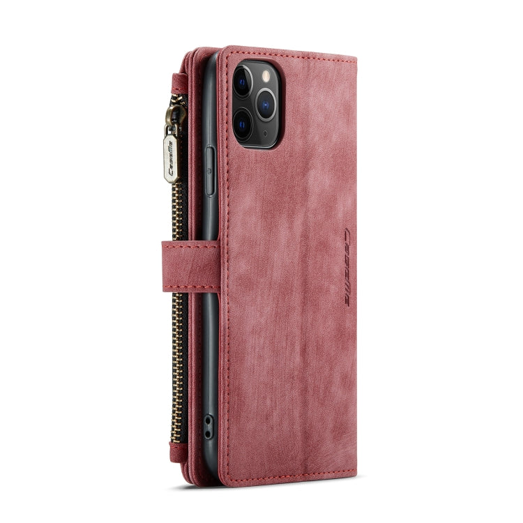 For iPhone 11 Pro Max CaseMe-C30 PU + TPU Multifunctional Horizontal Flip Leather Case with Holder & Card Slot & Wallet & Zipper Pocket (Red) - iPhone 11 Pro Max Cases by CaseMe | Online Shopping UK | buy2fix