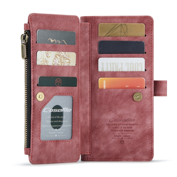 For iPhone 11 Pro Max CaseMe-C30 PU + TPU Multifunctional Horizontal Flip Leather Case with Holder & Card Slot & Wallet & Zipper Pocket (Red) - iPhone 11 Pro Max Cases by CaseMe | Online Shopping UK | buy2fix