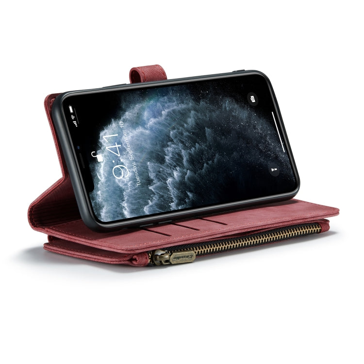 For iPhone 11 Pro Max CaseMe-C30 PU + TPU Multifunctional Horizontal Flip Leather Case with Holder & Card Slot & Wallet & Zipper Pocket (Red) - iPhone 11 Pro Max Cases by CaseMe | Online Shopping UK | buy2fix