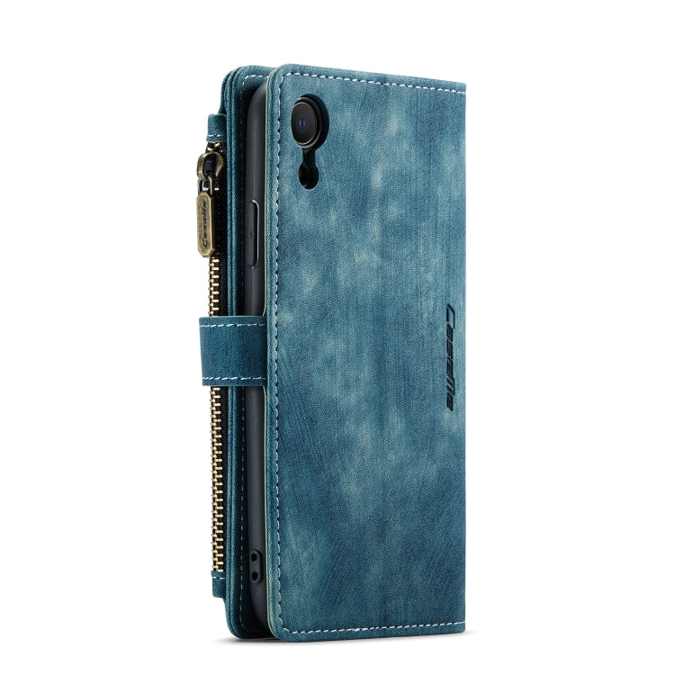 For iPhone XR CaseMe-C30 PU + TPU Multifunctional Horizontal Flip Leather Case with Holder & Card Slot & Wallet & Zipper Pocket(Blue) - More iPhone Cases by CaseMe | Online Shopping UK | buy2fix