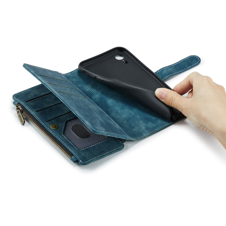 For iPhone XR CaseMe-C30 PU + TPU Multifunctional Horizontal Flip Leather Case with Holder & Card Slot & Wallet & Zipper Pocket(Blue) - More iPhone Cases by CaseMe | Online Shopping UK | buy2fix