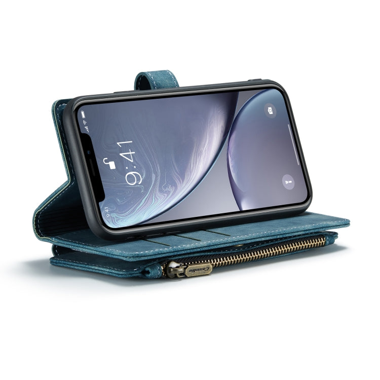 For iPhone XR CaseMe-C30 PU + TPU Multifunctional Horizontal Flip Leather Case with Holder & Card Slot & Wallet & Zipper Pocket(Blue) - More iPhone Cases by CaseMe | Online Shopping UK | buy2fix