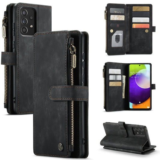 For Samsung Galaxy A52 5G / 4G CaseMe-C30 PU + TPU Multifunctional Horizontal Flip Leather Case with Holder & Card Slot & Wallet & Zipper Pocket(Black) by CaseMe