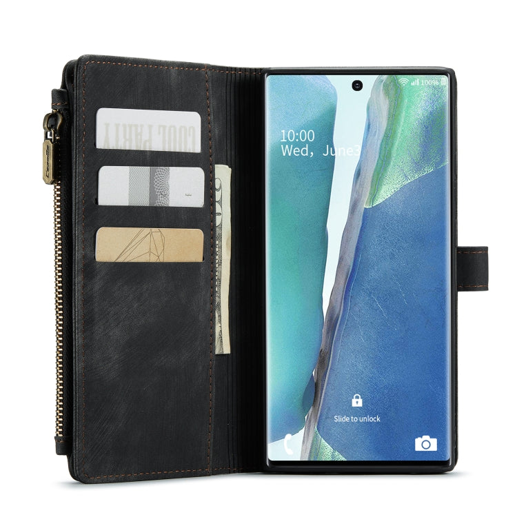 For Samsung Galaxy Note20 Ultra CaseMe-C30 PU + TPU Multifunctional Horizontal Flip Leather Case with Holder & Card Slot & Wallet & Zipper Pocket(Black) - Galaxy Note20 Ultra Cases by CaseMe | Online Shopping UK | buy2fix