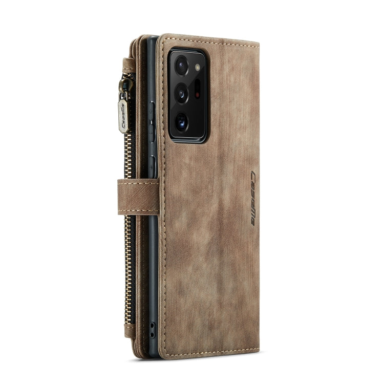 For Samsung Galaxy Note20 Ultra CaseMe-C30 PU + TPU Multifunctional Horizontal Flip Leather Case with Holder & Card Slot & Wallet & Zipper Pocket(Brown) - Galaxy Note20 Ultra Cases by CaseMe | Online Shopping UK | buy2fix