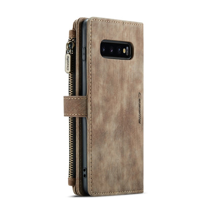 For Samsung Galaxy S10 CaseMe-C30 PU + TPU Multifunctional Horizontal Flip Leather Case with Holder & Card Slot & Wallet & Zipper Pocket(Brown) - Galaxy Phone Cases by CaseMe | Online Shopping UK | buy2fix