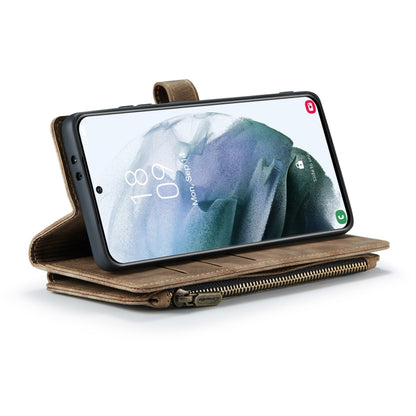 For Samsung Galaxy S21+ 5G CaseMe-C30 PU + TPU Multifunctional Horizontal Flip Leather Case with Holder & Card Slot & Wallet & Zipper Pocket(Brown) - Galaxy S21+ 5G Cases by CaseMe | Online Shopping UK | buy2fix