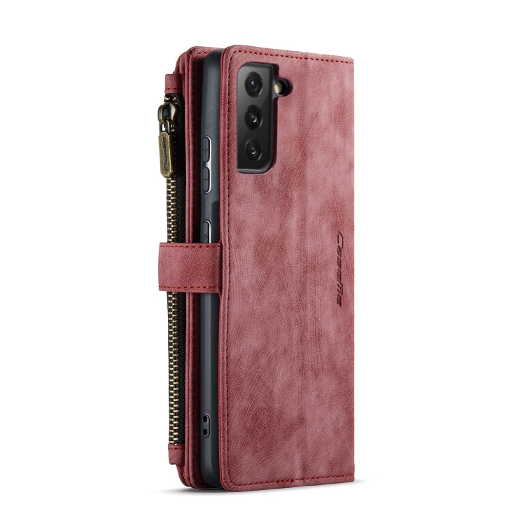 For Samsung Galaxy S21+ 5G CaseMe-C30 PU + TPU Multifunctional Horizontal Flip Leather Case with Holder & Card Slot & Wallet & Zipper Pocket(Red) - Galaxy S21+ 5G Cases by CaseMe | Online Shopping UK | buy2fix
