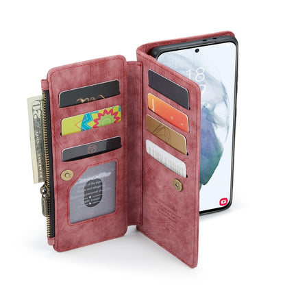 For Samsung Galaxy S21+ 5G CaseMe-C30 PU + TPU Multifunctional Horizontal Flip Leather Case with Holder & Card Slot & Wallet & Zipper Pocket(Red) - Galaxy S21+ 5G Cases by CaseMe | Online Shopping UK | buy2fix