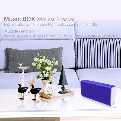 NewRixing NR-5012 Desktop Plating Bluetooth Speakerr, Support Hands-free Call / TF Card / FM / U Disk(Blue) - Desktop Speaker by NewRixing | Online Shopping UK | buy2fix