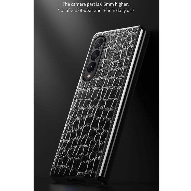 For Samsung Galaxy Z Fold3 5G Crocodile Texture Leather Folding Protective Case(Black) by buy2fix