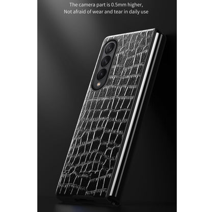 For Samsung Galaxy Z Fold3 5G Crocodile Texture Leather Folding Protective Case(Black) by buy2fix