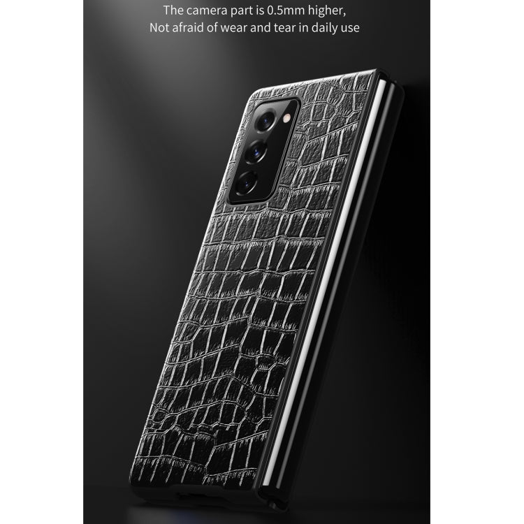 For Samsung Galaxy Z Fold2 5G Crocodile Texture Leather Folding Protective Case(Black) by buy2fix