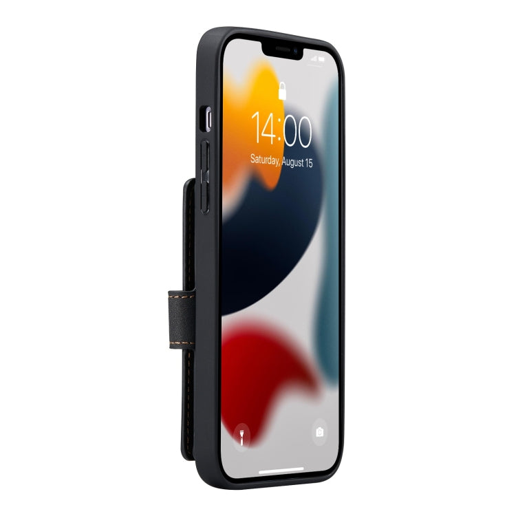 For iPhone 13 mini JEEHOOD Retro Magnetic Detachable Protective Case with Wallet & Card Slot & Holder (Black) - iPhone 13 mini Cases by JEEHOOD | Online Shopping UK | buy2fix