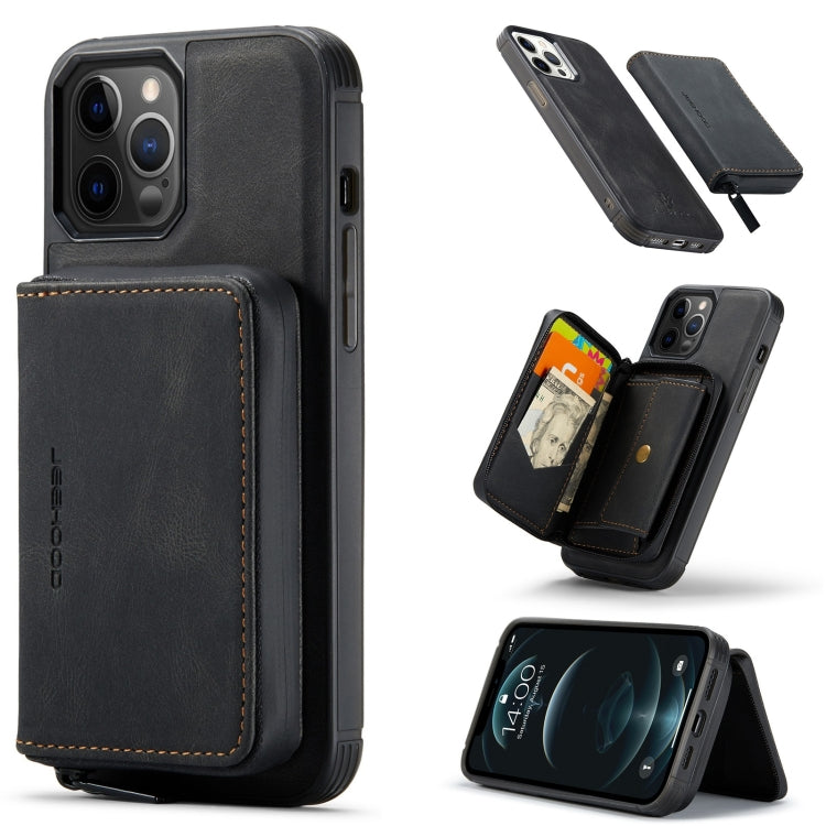 For iPhone 13 mini JEEHOOD Magnetic Zipper Horizontal Flip Leather Case with Holder & Card Slot & Wallet (Black) - iPhone 13 mini Cases by JEEHOOD | Online Shopping UK | buy2fix