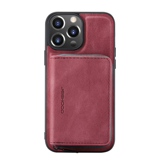 For iPhone 13 JEEHOOD Magnetic Zipper Horizontal Flip Leather Case with Holder & Card Slot & Wallet(Red) - iPhone 13 Cases by JEEHOOD | Online Shopping UK | buy2fix