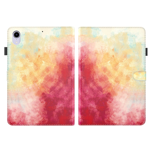 For iPad mini 2024 / mini 6 Watercolor Pattern Skin Feel Magnetic Horizontal Flip PU Leather Tablet Case with Holder & Card Slots & Photo Frame(Spring Cherry) - iPad mini 6 Cases by buy2fix | Online Shopping UK | buy2fix