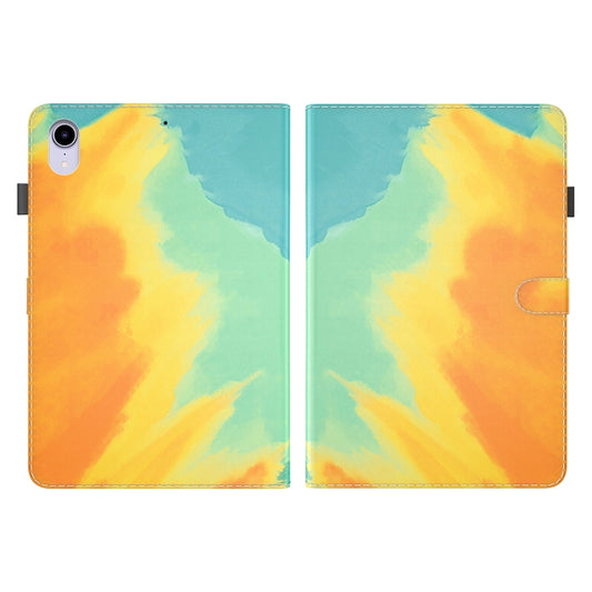 For iPad mini 6 Watercolor Pattern Skin Feel Magnetic Horizontal Flip PU Leather Tablet Case with Holder & Card Slots & Photo Frame(Autumn Leaves) - iPad mini 6 Cases by buy2fix | Online Shopping UK | buy2fix