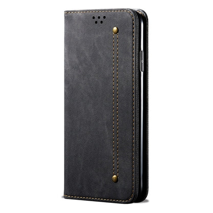 For OPPO Reno 2 Denim Texture Casual Style Horizontal Flip Leather Case with Holder & Card Slots & Wallet(Black) by buy2fix