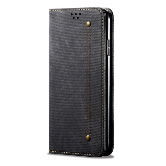 For iPhone 11 Denim Texture Casual Style Horizontal Flip Leather Case with Holder & Card Slots & Wallet(Black) by buy2fix