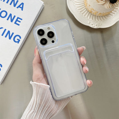 For iPhone 13 mini Transparent Card Slot Shockproof TPU Protective Case by buy2fix