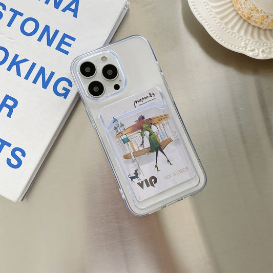 For iPhone 13 mini Transparent Card Slot Shockproof TPU Protective Case by buy2fix