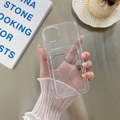 For iPhone 13 mini Transparent Card Slot Shockproof TPU Protective Case by buy2fix