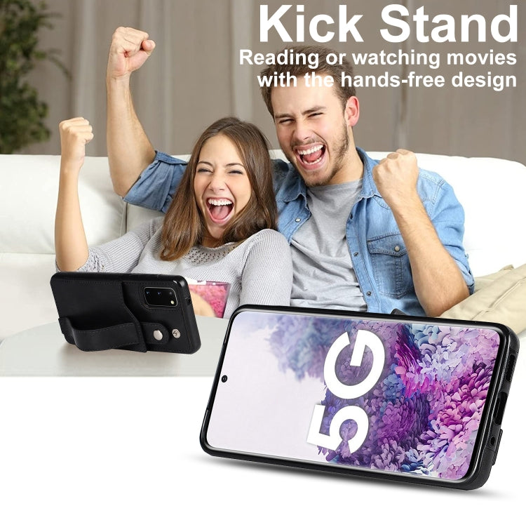 For Samsung Galaxy S20 Crazy Horse Texture Shockproof TPU + PU Leather Case with Card Slot & Wrist Strap Holder(Black) by buy2fix