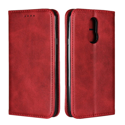 For LG Q7 Calf Texture Magnetic Horizontal Flip Leather Case with Holder & Card Slots & Wallet(Red) - LG Cases by buy2fix | Online Shopping UK | buy2fix