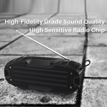 New Rixing NR-907FM TWS Outdoor Bluetooth Speaker Support Hands-free Call / FM with Handle & Antenna(Red) - Desktop Speaker by NewRixing | Online Shopping UK | buy2fix