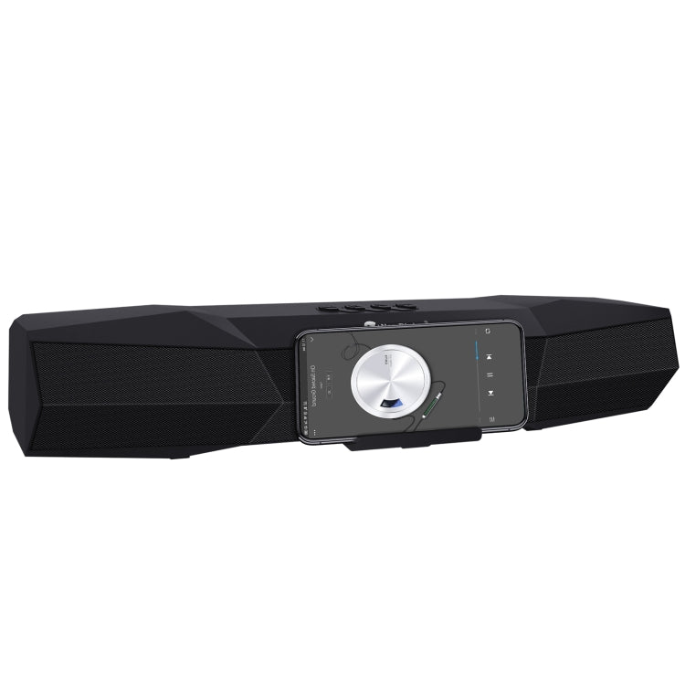 NewRixing NR-7011 Outdoor Portable Bluetooth Speaker with Phone Holder, Support Hands-free Call / TF Card / FM / U Disk(Black) - Desktop Speaker by NewRixing | Online Shopping UK | buy2fix
